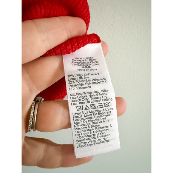 Madewell | NWT Linen-Blend Scoopneck Sweater Tank Festival Red | Sz S - Picture 5 of 8